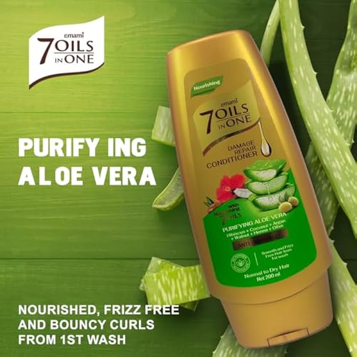 Emami 7 Oils in One Damage Repair Conditioner Purifying Aloe Vera 200 ML - Image 4